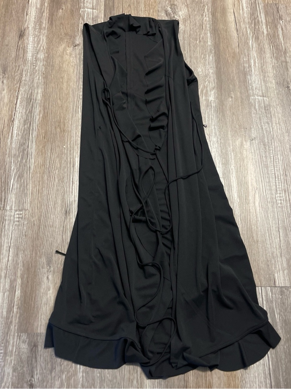 J Crew Women’s Black Ruffle Wrap Dress Size Medium